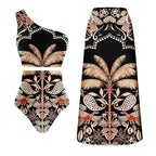 Lonkey Swimwear Retro Printed Mesh Trousers Conservative Swimwear Bikini Bella Mia