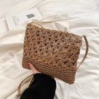 Crossbody Straw Bag Hollow Out Cutout Floral Straw Bag Woven Bag Vacation Beach Bag Change Mobile Phone Bag Bella Mia