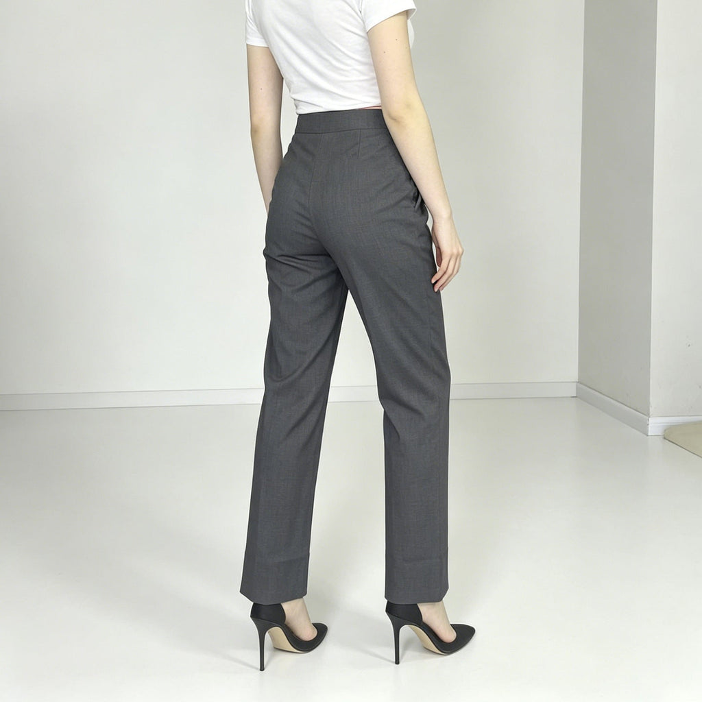 Pants Elegant All Matching Elastic Waistband Stretch Pocket Work Pant Women Office Casual Pants