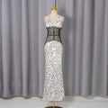 High Grade Elegant Polka Dot Lace Patchwork Waist Slimming Halter Sexy Dress Women Bella Mia
