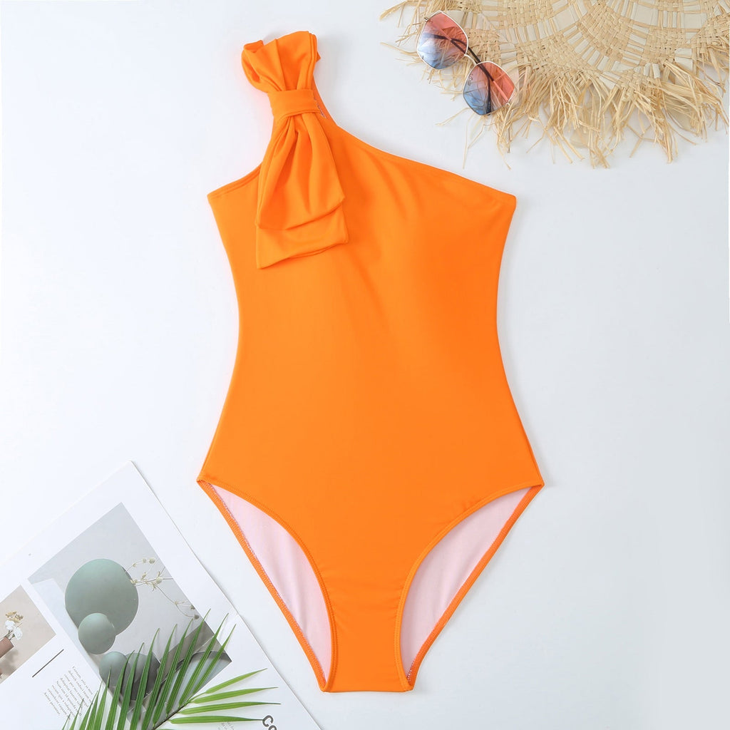 Sexy Swimsuit Women Spring One-Shoulder Swimsuit Chiffon Split Beach Skirt Set Bella Mia
