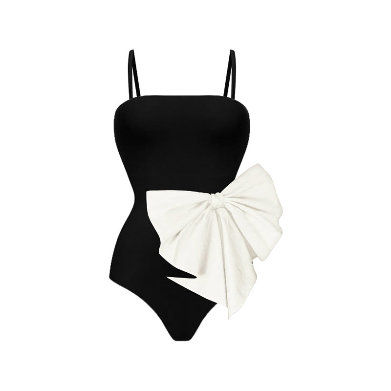 One Piece Swimsuit Women Bow Cover Belly Slimming Swimsuit Bella Mia