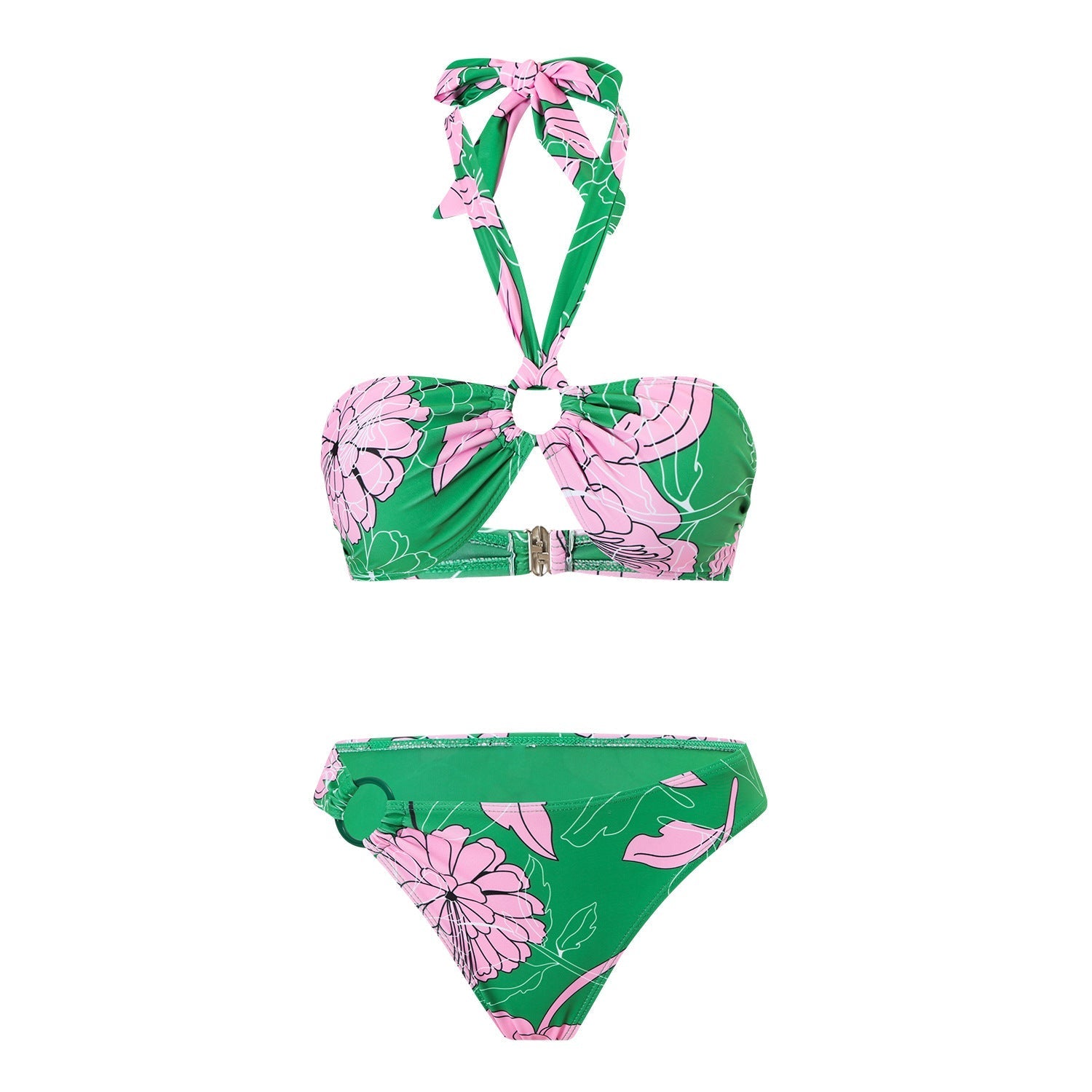 Swimsuit Lace Printing Sexy Bikini Halter Split Swimsuit Women Bikini Bella Mia
