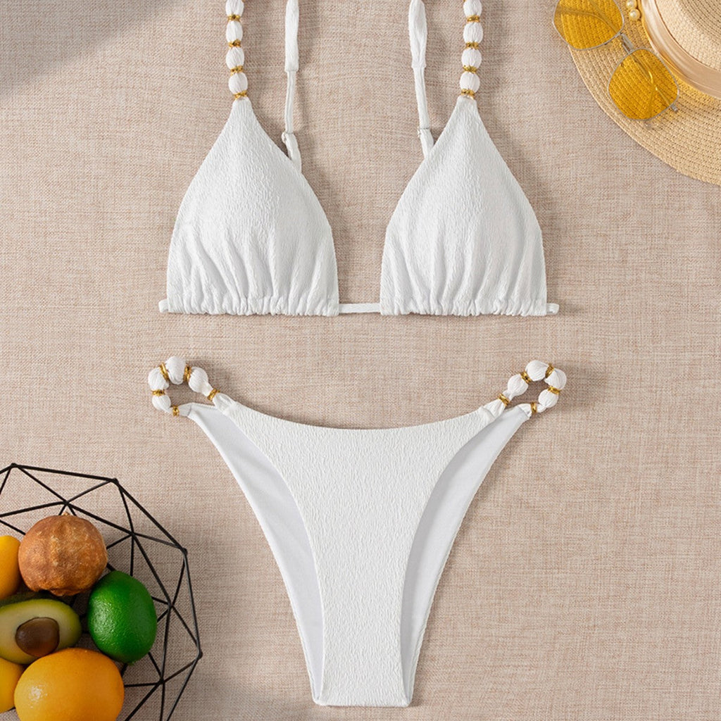 Ladies Sexy Bikini Special Fabric Pearl Accessories Bikini Swimsuit Bella Mia