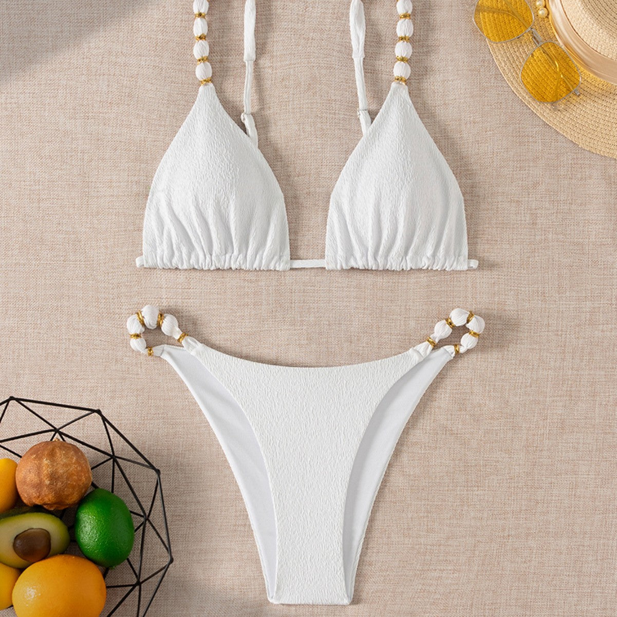 Ladies Sexy Bikini Special Fabric Pearl Accessories Bikini Swimsuit Bella Mia