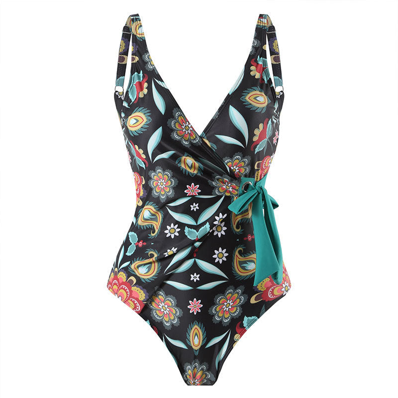 Siamese Conservative Cover Belly Backless Sexy Swimsuit Women Suit Chiffon Beach Skirt Bella Mia