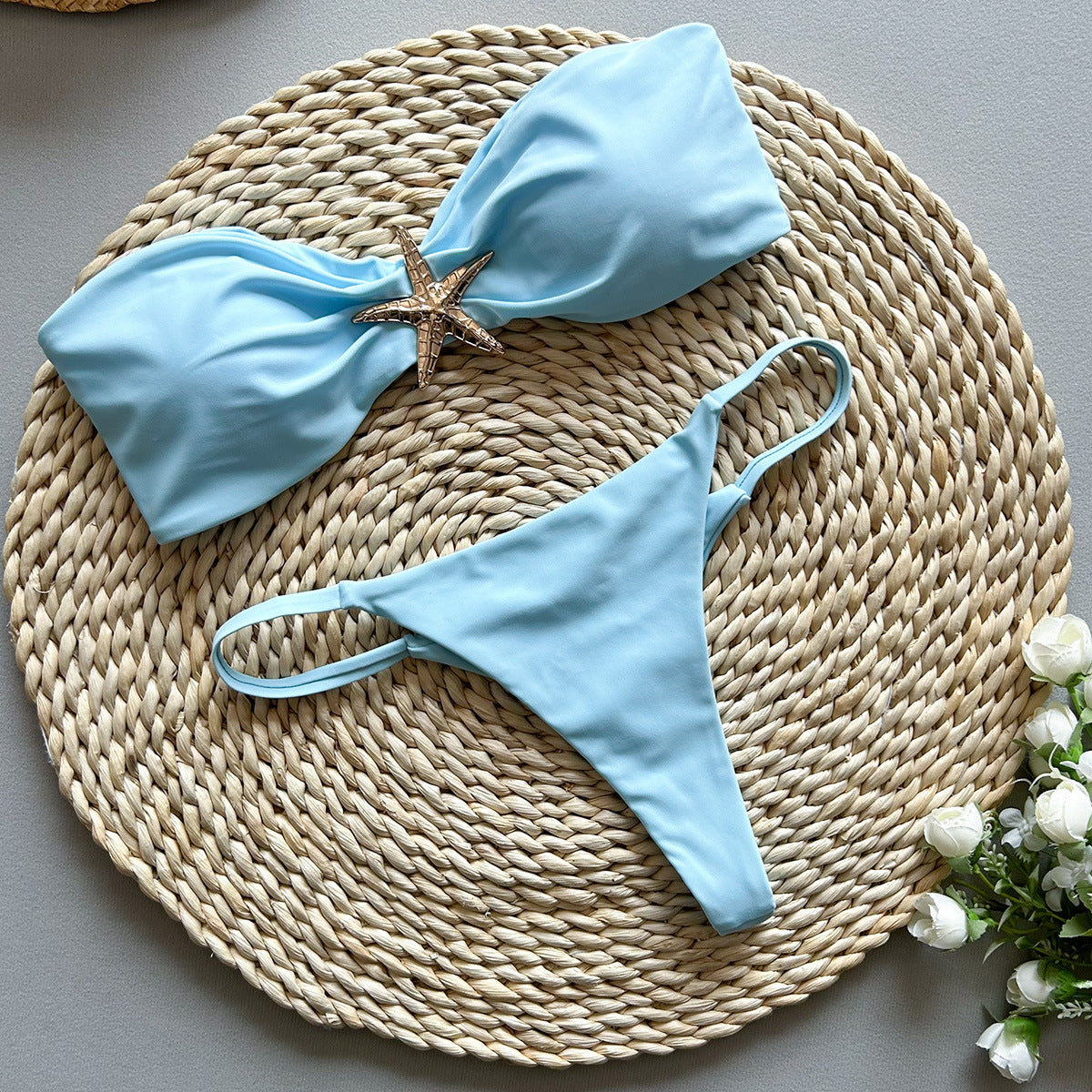 Bikini Sexy Bikini Solid Color Tube Top Split Women Swimsuit Swimsuit Women Bella Mia