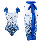 Retro Swimsuit Conservative One Piece Spring Swimsuit Suit Women Chiffon Blouse Bella Mia