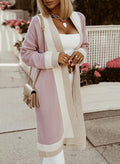 Autumn Winter Long Sweater Coat Women Color Matching Simple Elegant Loose Casual Long Cardigan Women Sweater Bella Mia