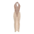 Autumn Winter Women Clothing Fashionable Sequ Stitching Sexy Mesh See through Ruffle Hip Dress Bella Mia