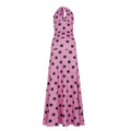 Casual Vacation Polka Dot V neck Halter Dress Women Backless Lace up Waist Slimming Maxi Dress Bella Mia