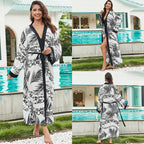 Rayon Tie Dyed Beach Cover Up Mid Length Sunscreen Shirt Cardigan Women Vacation Bikini Cover Up Bella Mia