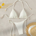 Lace up Split Swimsuit Women Sexy Bikini Solid Color Spring Beach Swimsuit Bikini Bella Mia