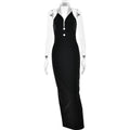 Spring Summer Elegant Collared Dress Sexy Backless Slit Slimming Dress Bella Mia