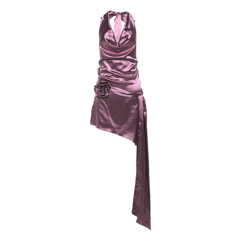 Early Spring Women Clothing Series French High Grade Pile Collar Halter Dress Women Bella Mia