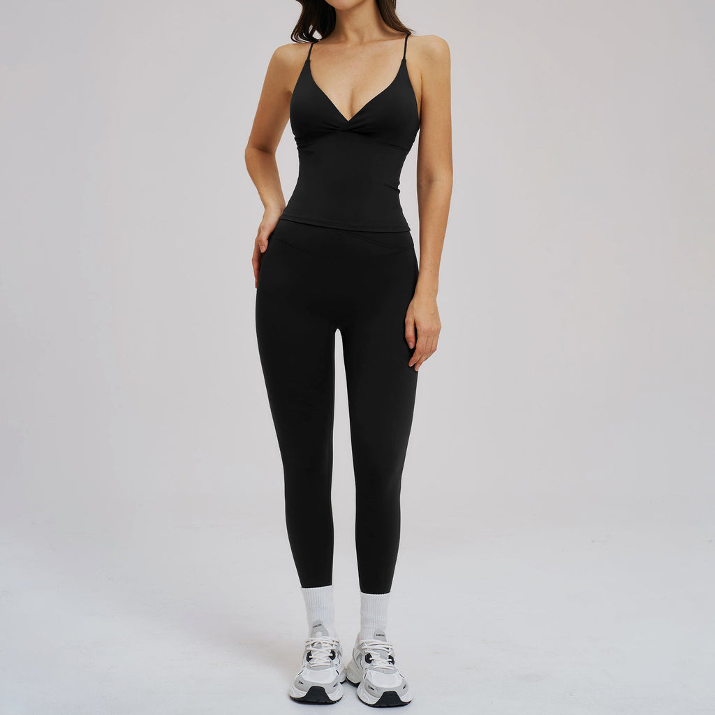 Brushed Sports Tight Back Running Sports Casual Suit Outdoor Riding Yoga Two Piece Sets Bella Mia