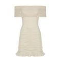 Women Clothing Ruffle Hip Ruffled Mesh Outerwear Strapless Dress Slim Dress Bella Mia