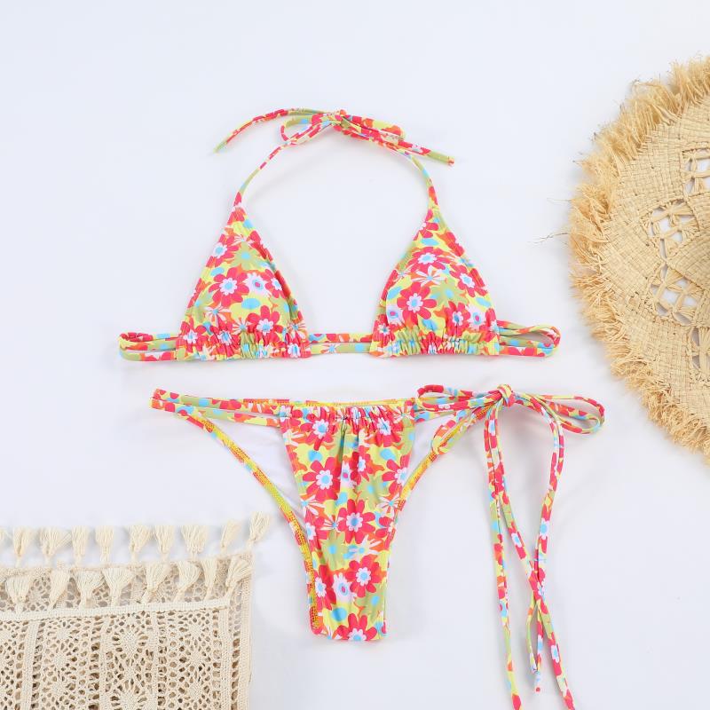 Strap Split Swimsuit Women Printed Sexy Banded Bikini Bella Mia