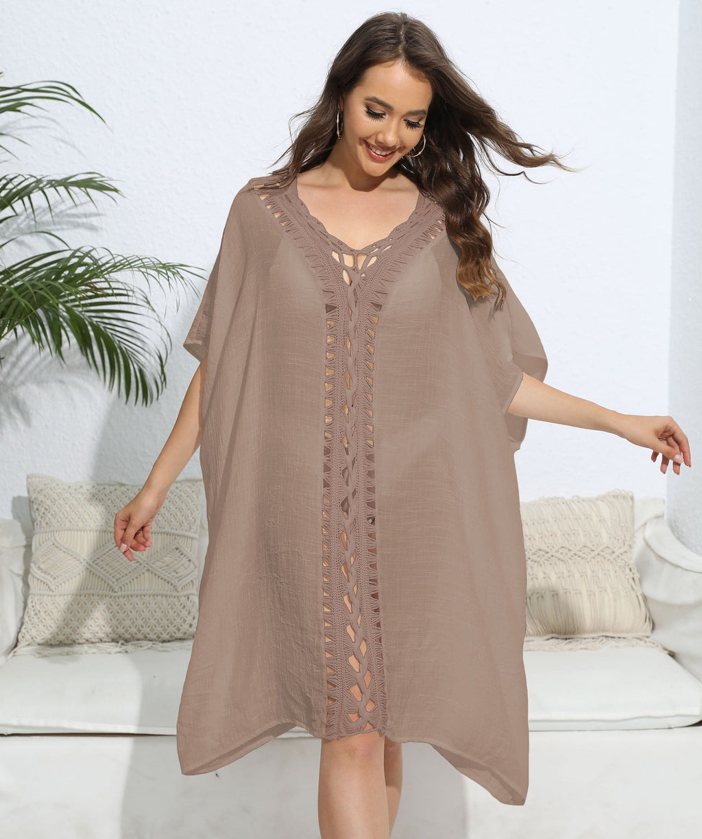 Women Blouse Women Clothing Crochet Stitching Loose Dress Beach Bikini Cover up Bella Mia