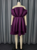 Sexy Tube Top Dress Ruffled a Hem Cocktail Waist Tight Evening Dress Bella Mia
