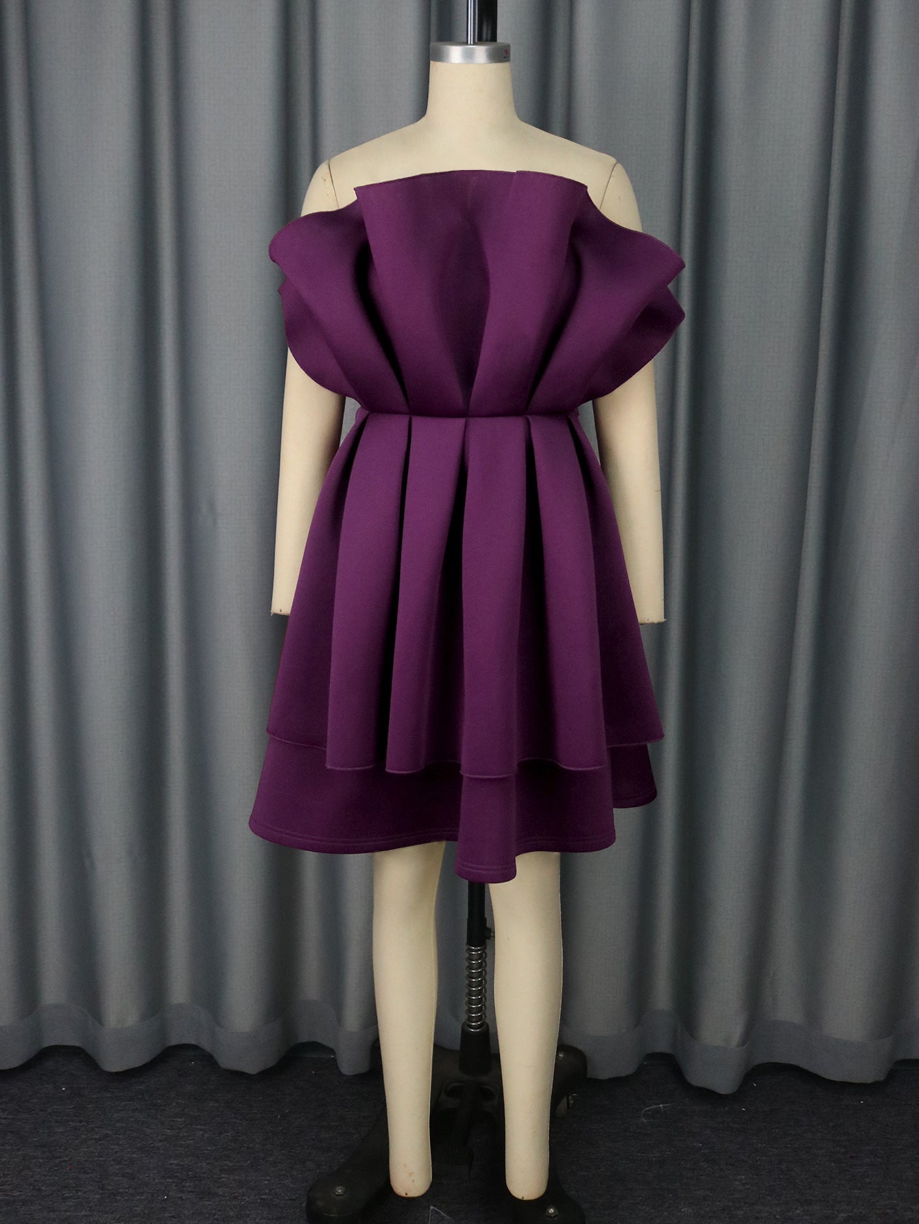 Sexy Tube Top Dress Ruffled a Hem Cocktail Waist Tight Evening Dress Bella Mia