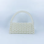 Pearl Bag Women Hand Woven Acrylic Beaded Bag Retro Fairy Small Handbag Triangle Wrist Bag Bella Mia