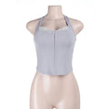Strap Lace Stitching Breasted Waist Top Sexy Wild Vest Bella Mia