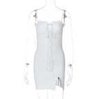 Women Clothing Winter Sexy Lace Lace up Slim Fit Sling Dress Bella Mia