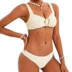 Bikini Pleated Low Waist Sexy Split Bikini Swimsuit Swimwear Women Bella Mia
