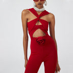Sexy Hollow Out Cutout One Piece Swimsuit Women Red Rose Set Bella Mia
