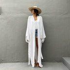 Rayon Cardigan with Belt Beach Cover up Sexy Cardigan Long Sleeve Vacation Beach Cover Up Bella Mia