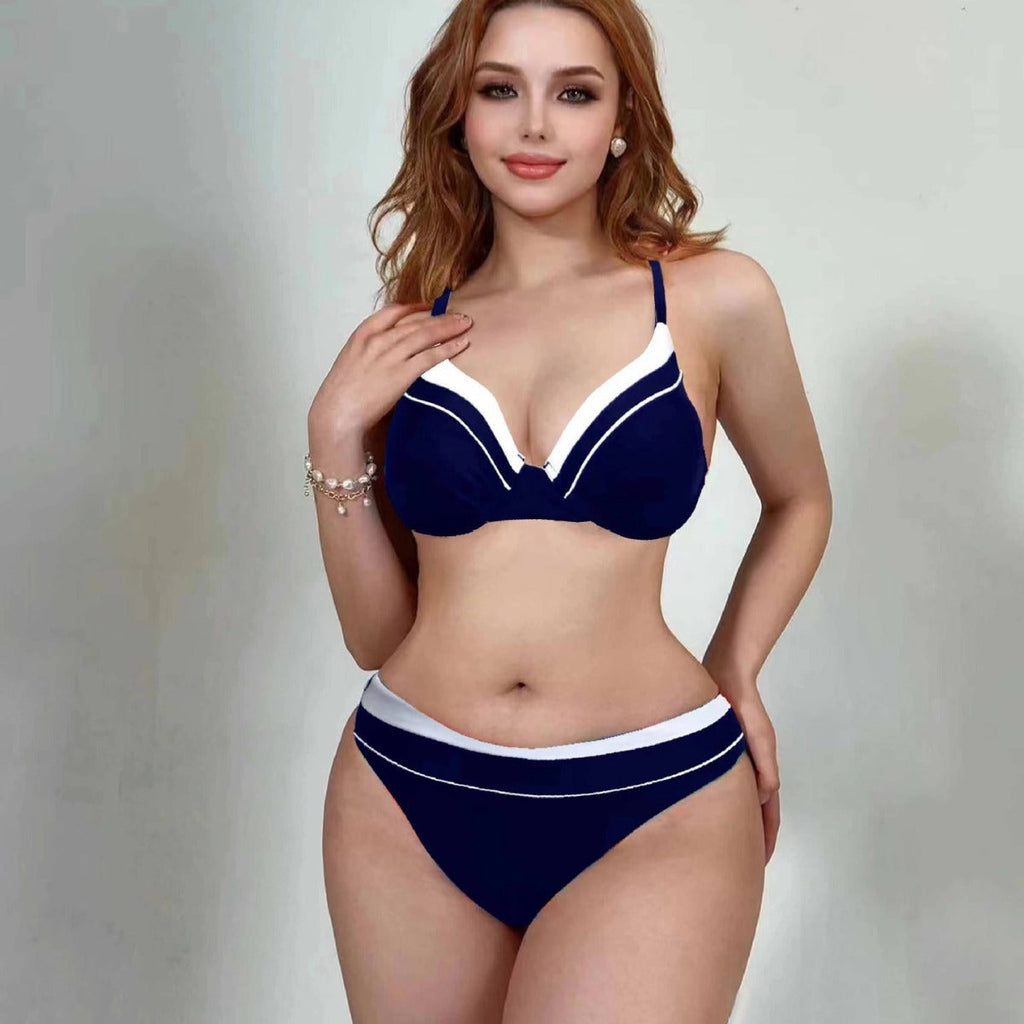 Bikini Steel Bracket Gathered Split Sexy Mesh Three Piece Swimsuit Women Bella Mia