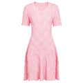 Summer Ladies Internet Popular Slim Fitting Slimming Short Sleeve Embroidered Hollow Out Cutout Dress Women