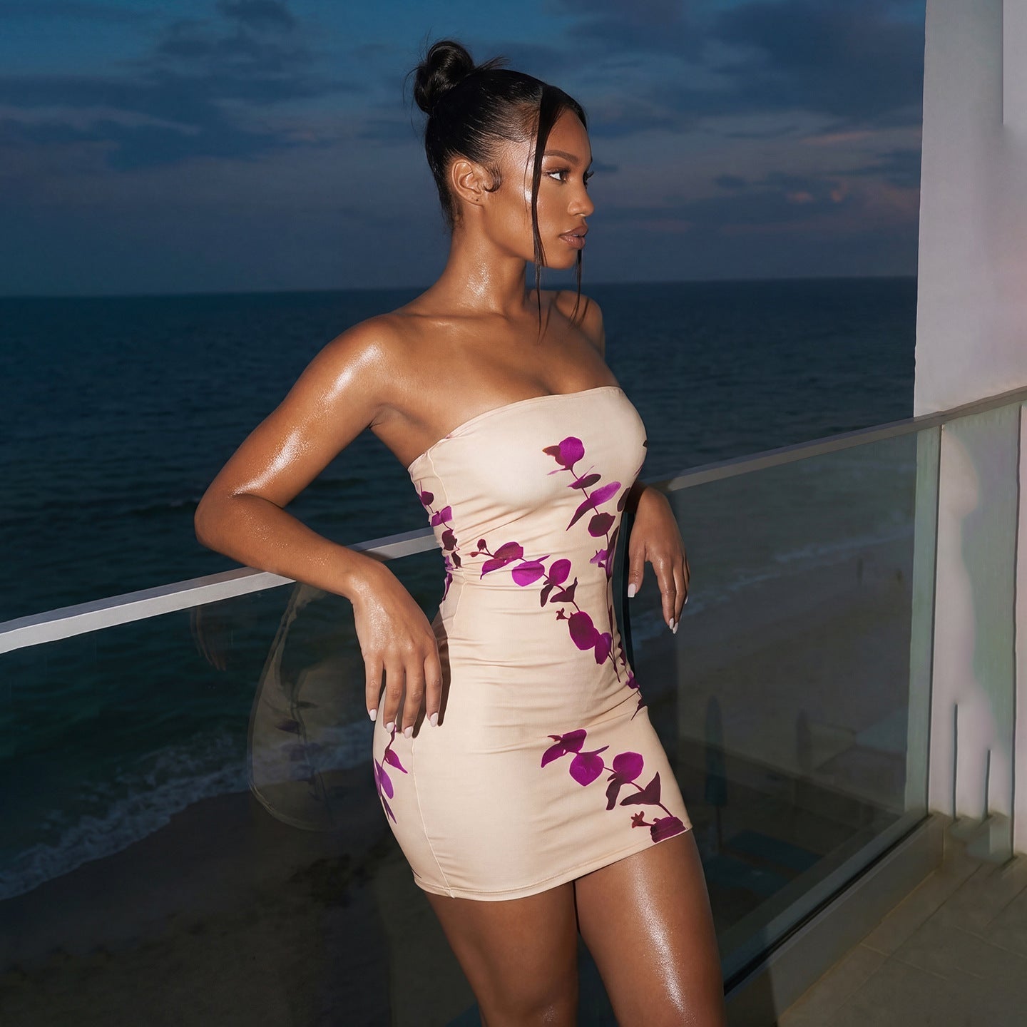 Summer Women Sexy Tube Top Party Slim Fit Slimming Printed Sexy Sheath Dress