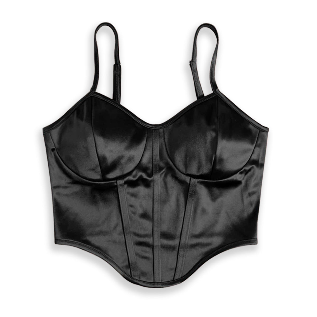 Sexy Slimming Waist Camisole Wrapped Chest Adjustable Spaghetti Strap Satin Short Top for Women Bandana Bella Mia