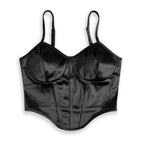 Sexy Slimming Waist Camisole Wrapped Chest Adjustable Spaghetti Strap Satin Short Top for Women Bandana Bella Mia