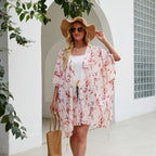 Outer Tower Women Spring Summer Blouse Sun Proof All Matching Tassel Shawl Simple Travel Beach Photo Bella Mia