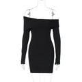 Women Clothing Autumn Slim Solid Color Sheath Dress Bella Mia