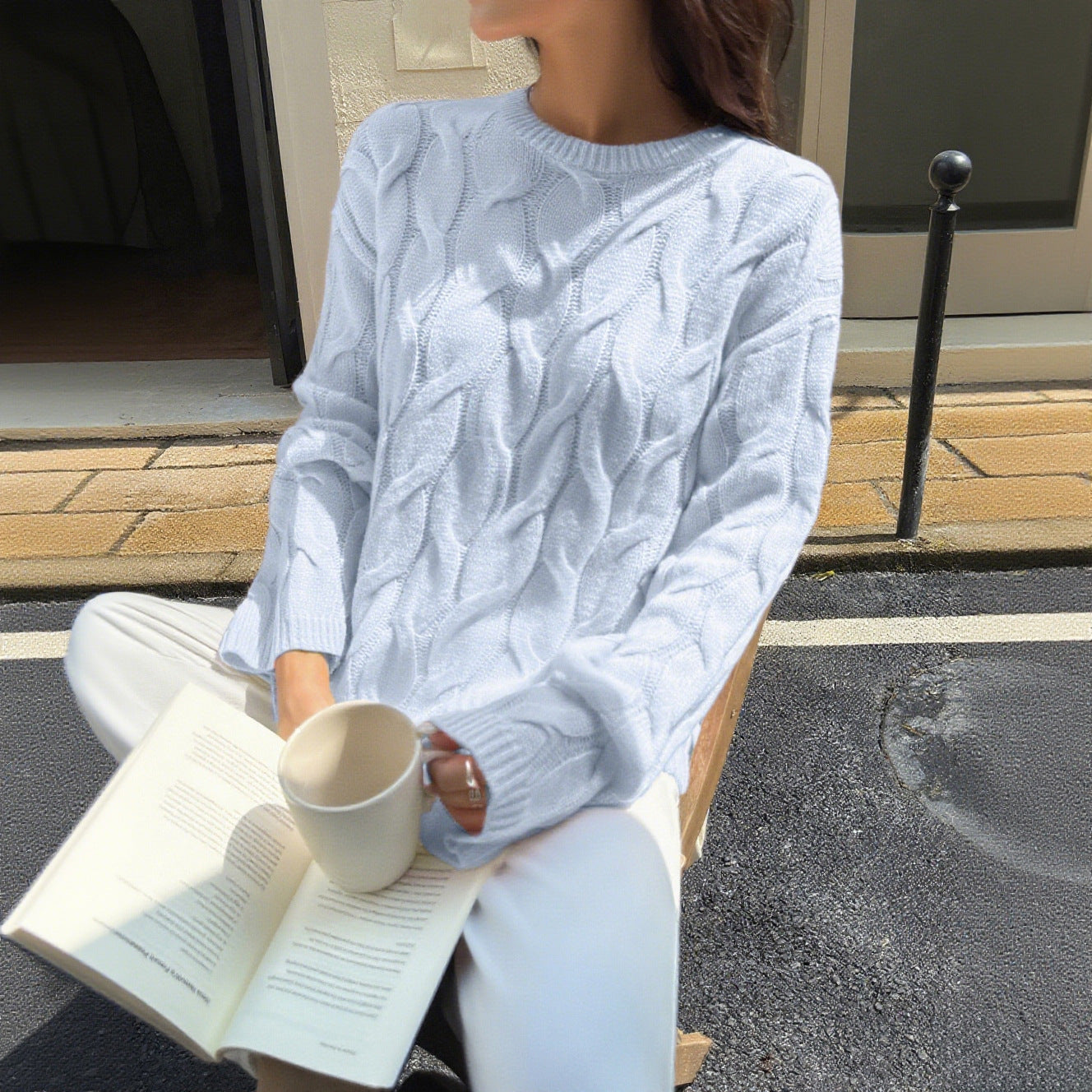 Women Casual Minimalist Long Sleeve Solid Color Vest Sweater Bella Mia