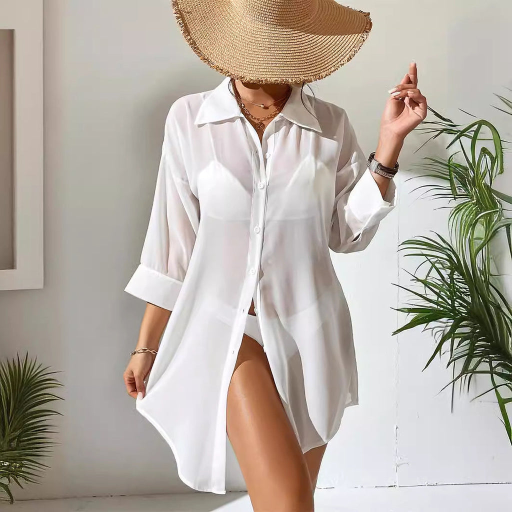 Women Clothing Shirt Blouse Women Chiffon Polo Casual Bella Mia