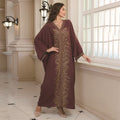 Rayon Embroidered Long Dress Beach Dress Women Sun-Protective Clothing Vacation Loose Beach Cover Up