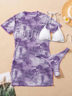 Bikini Outer Single Swimsuit Bikini Women Split Sleeved Blouse Swimsuit Three Piece Yongzh Bella Mia
