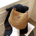 Crossbody Straw Bag Simple Shoulder Straw Bag Woven Bag Vacation Beach Bag All Match Women Bag Bella Mia
