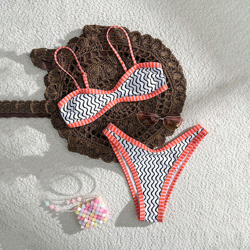 Printed Strap Bikini Two Piece Sets Swimsuit Women Beach Seaside Bikini Spring Swimsuit Bella Mia