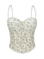 Pearl Mesh Boning Corset Corset Transparent Sexy Lace Tube Tops Strap Sexy Drawstring Slim Fit Boning Corset Top Bella Mia
