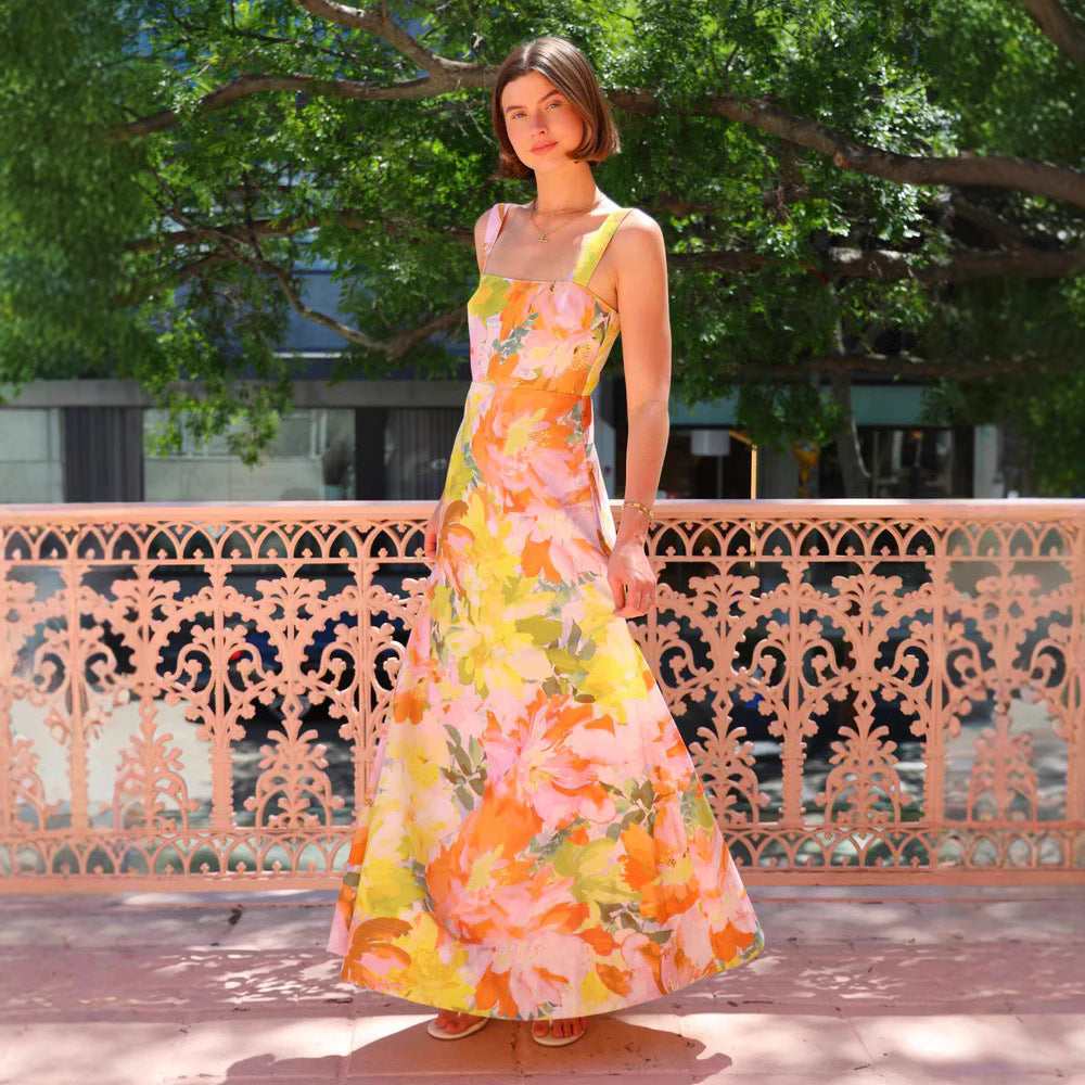 Summer Vacation Strap Dress Floral Swing Dress Bella Mia
