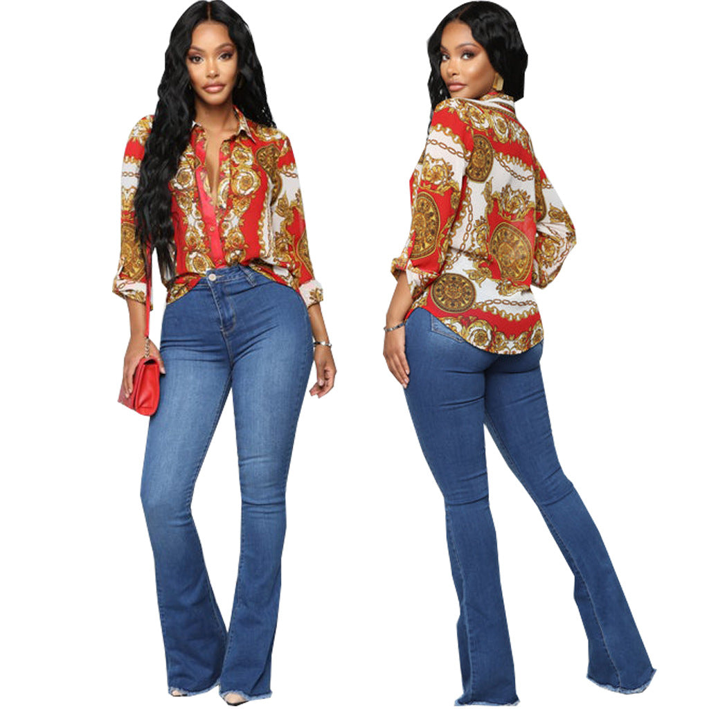 Women Casual Digital Printing Multi Color Women Shirt Bella Mia