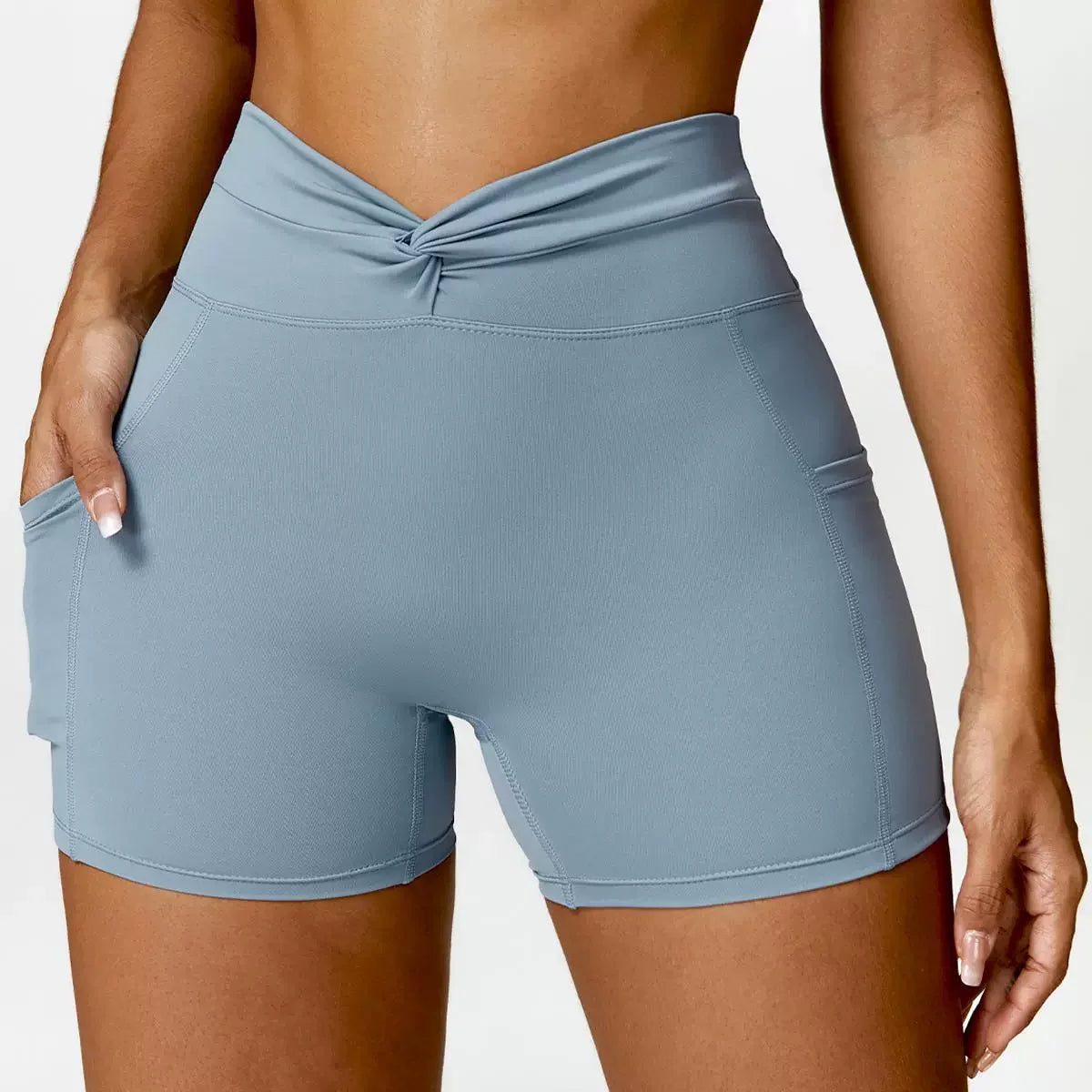 Icy High Waist Yoga Shorts LUXLIFE BRANDS