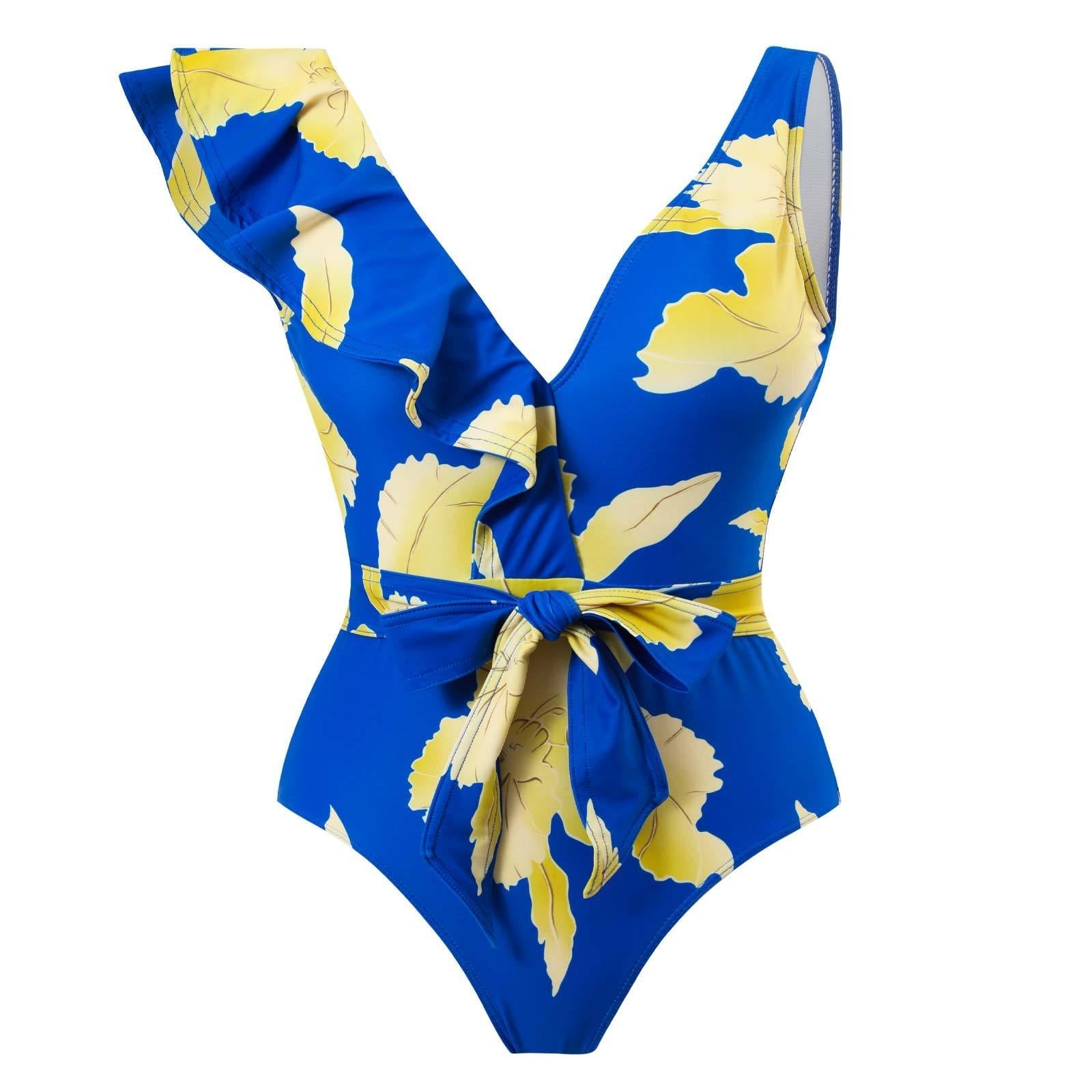 Sexy Swimsuit Women Vintage Ruffled Swimsuit Bikini Chiffon Beach Skirt Set Bella Mia