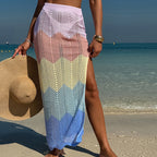 Dopamine Color Casual Beach Sunscreen Sexy Beach Seaside Vacation Side Slit Skirt Bella Mia